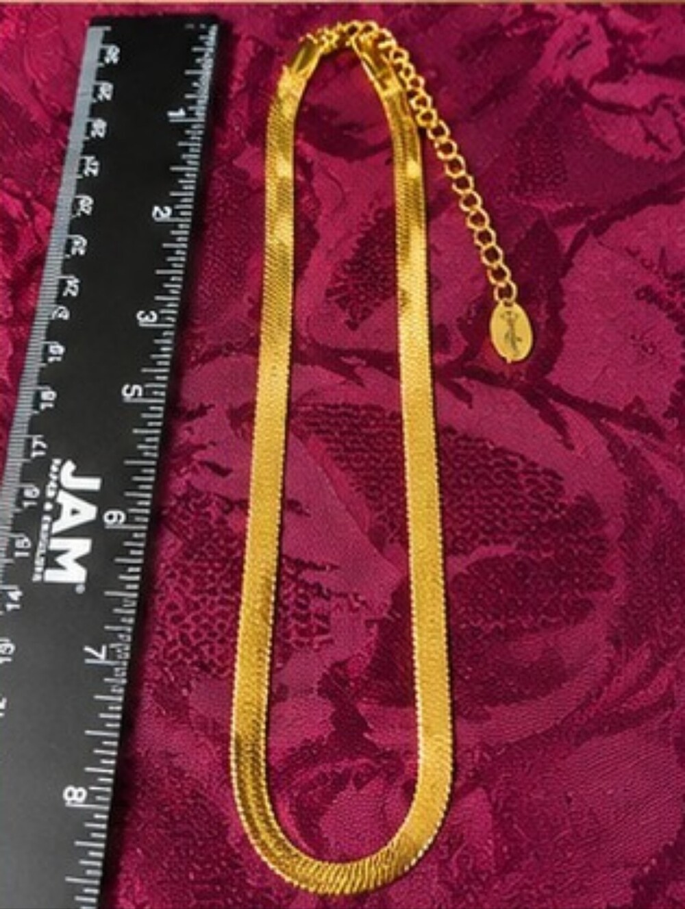 Plunder 18K Gold Plated Stainless Steel Herringbone Snake Chain Necklace - Picture 4 of 12